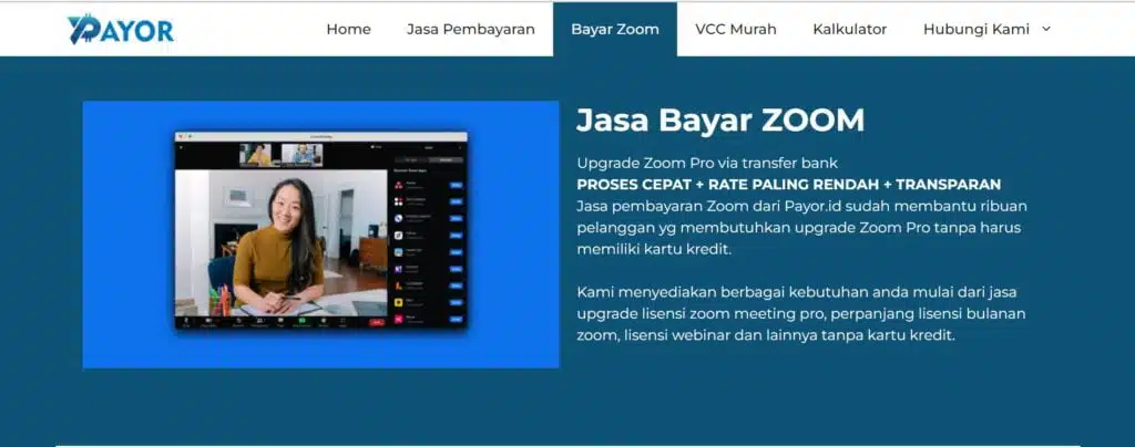 bayar zoom tanpa kartu kredit