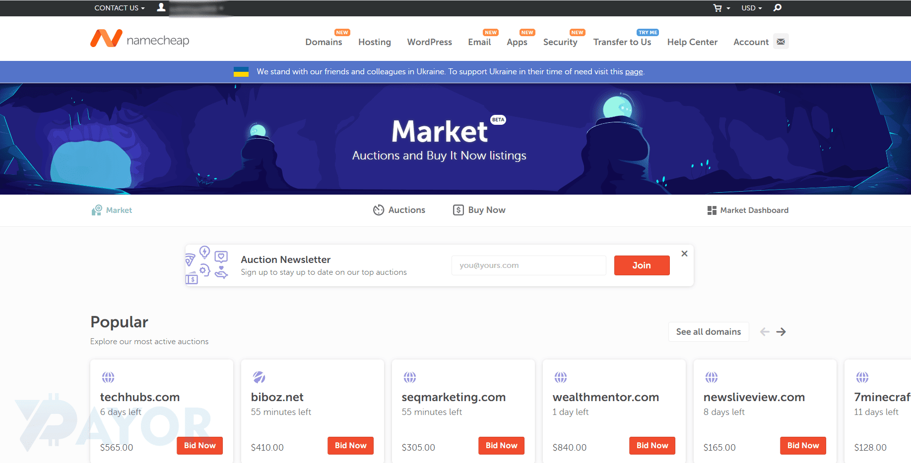 marketplace domain di namecheap