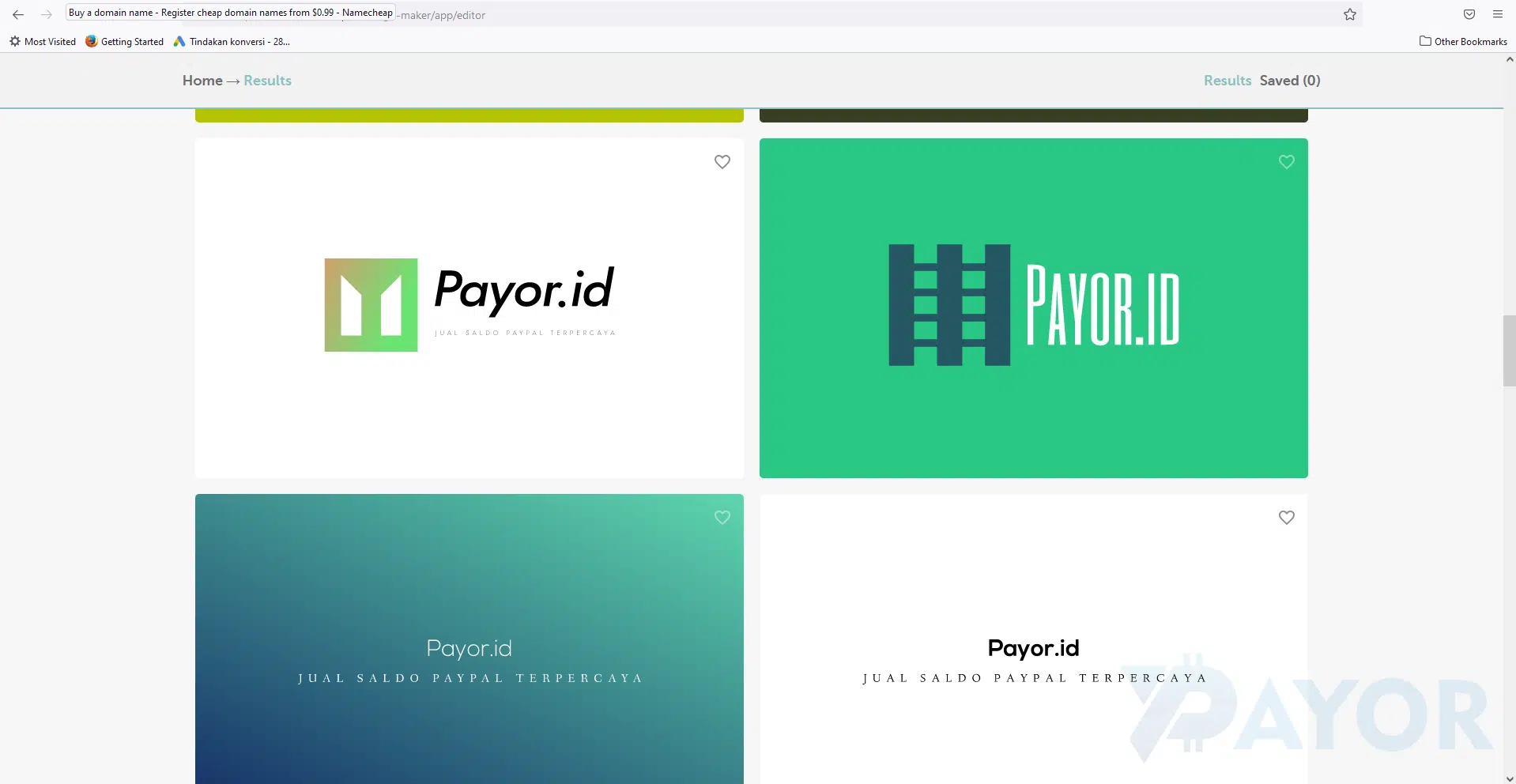 logo maker gratis dari Namecheap