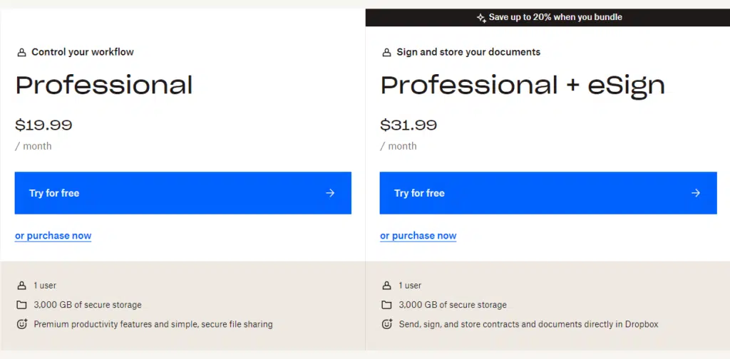 paket harga dropbox bisnis