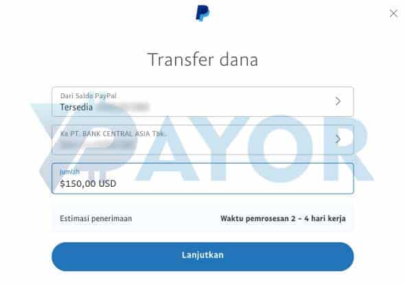withdraw saldo paypal ke rekenin bank lokal