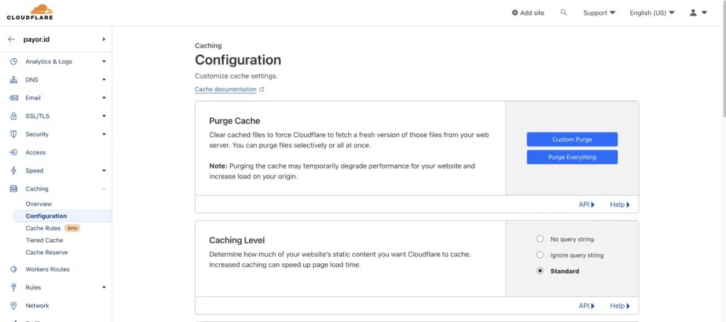 cloudflare caching