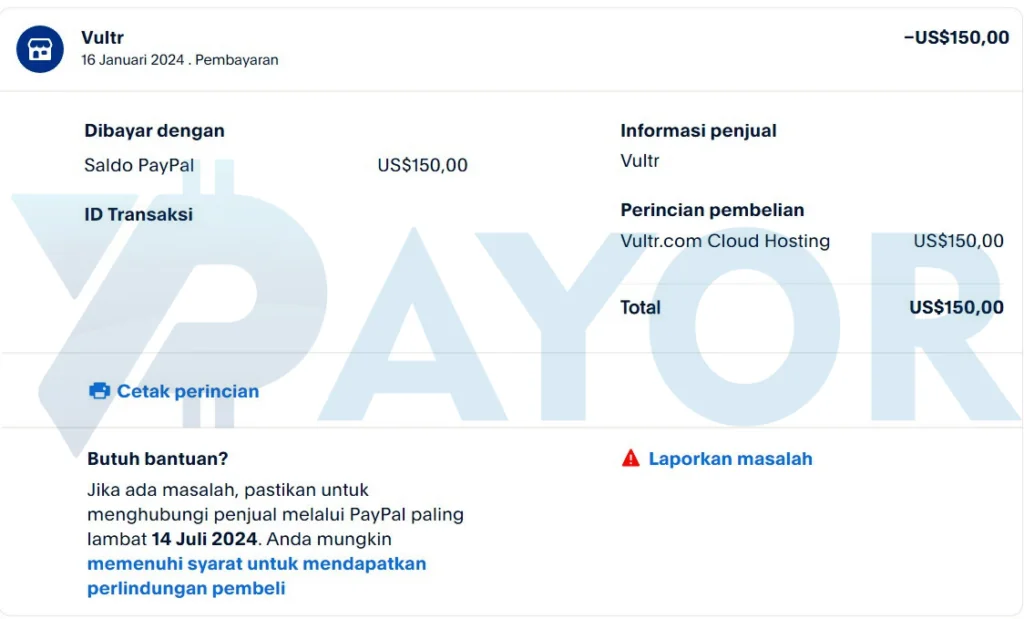 pembayaran vultr