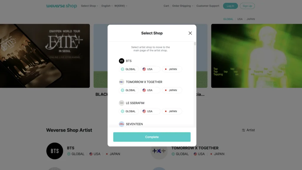 ulasan weverse shop