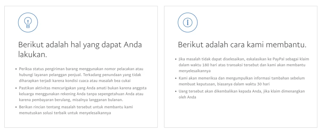 kebijakan perlindungan penjual dan pembeli Paypal