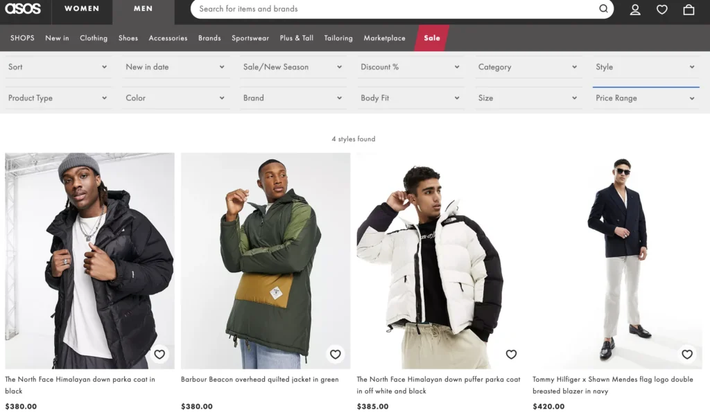 top brand asos