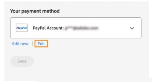 Edit billing and payment