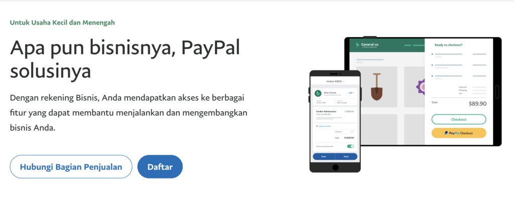 akun Paypal bisnis