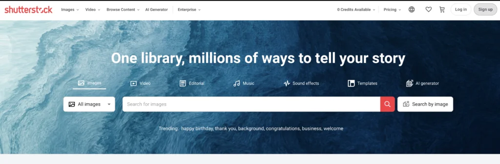 Menu pembayaran Shutterstock menggunakan PayPal