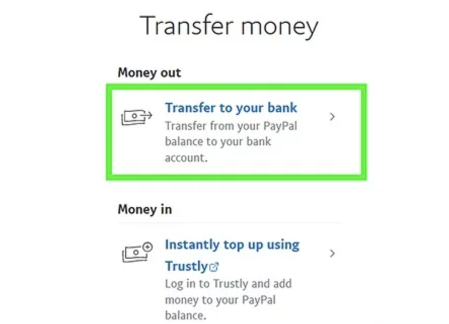 transfer saldo Paypal