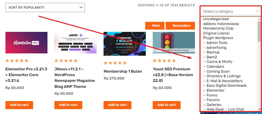 Cari Tema atau Plugin