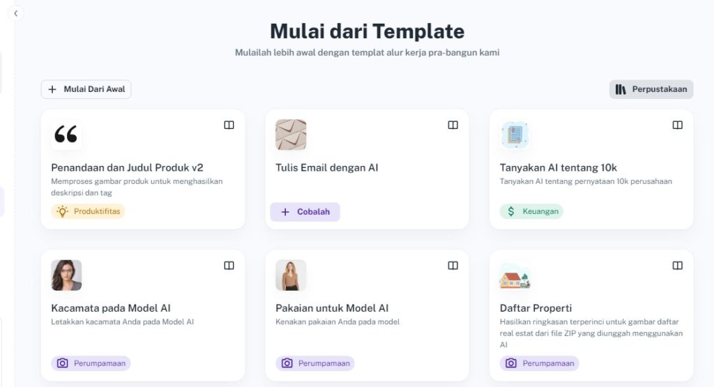 Mulai dari Template 1