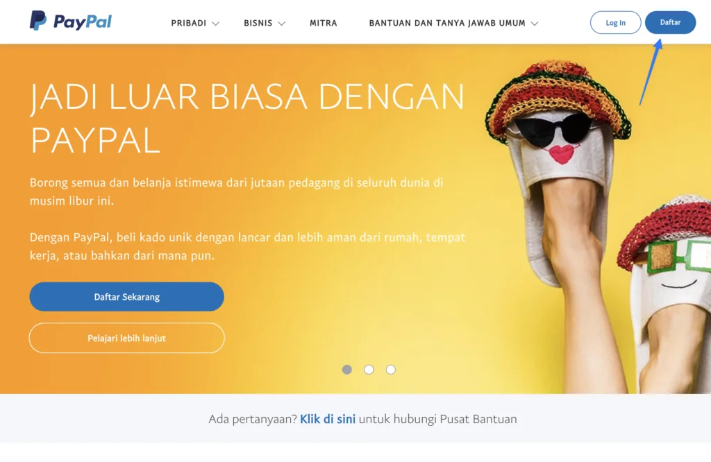 cara daftar paypal