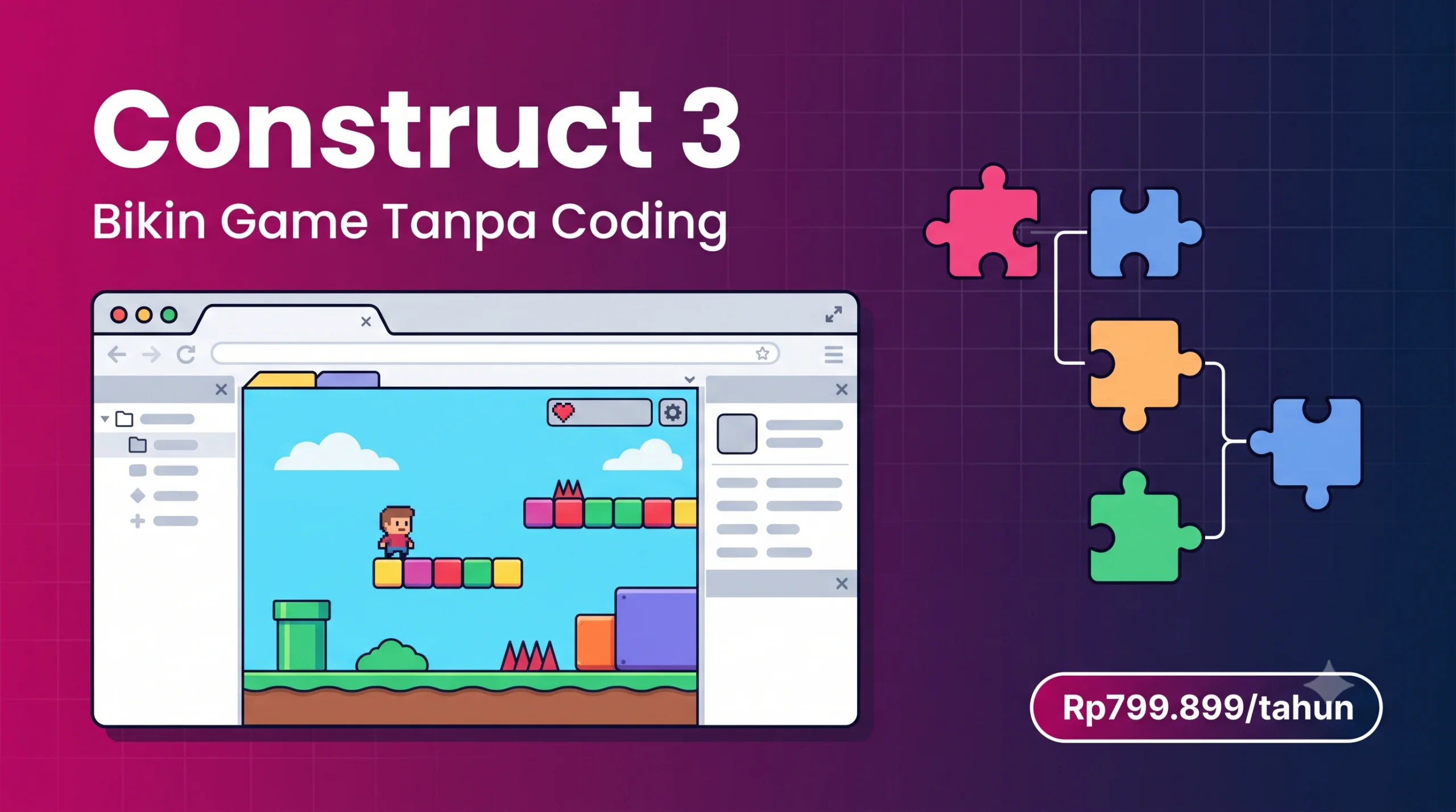 Construct 3: Harga Rupiah, Fitur & Cara Beli Lisensinya 2026