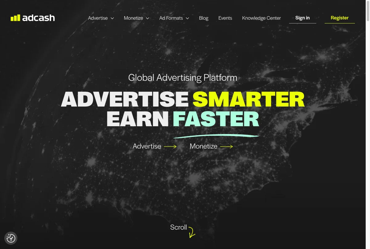 adcash halaman resmi adcash.com