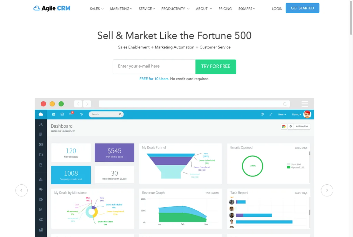 agile crm homepage software crm all-in-one