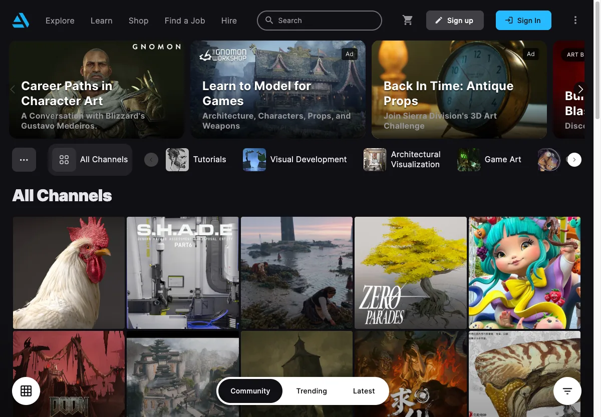 artstation halaman resmi portofolio seniman digital