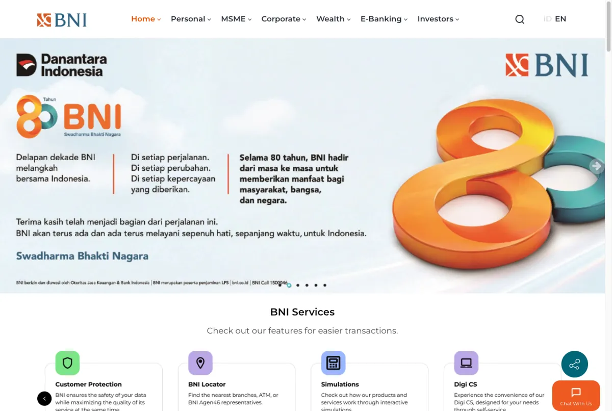 Situs resmi Bank BNI untuk transfer top up PayPal