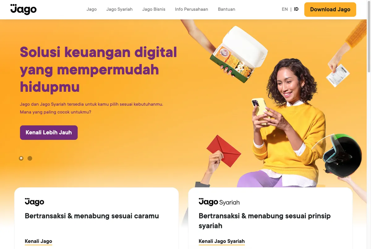 Situs resmi Bank Jago untuk verifikasi kartu debit PayPal