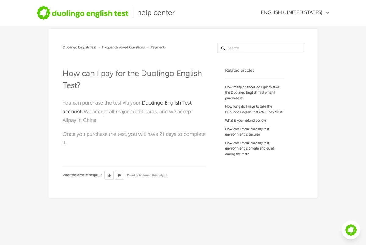 cara bayar duolingo english test hanya menerima kartu kredit
