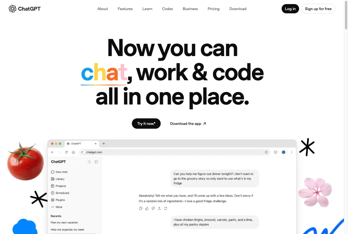Halaman resmi ChatGPT dari OpenAI
