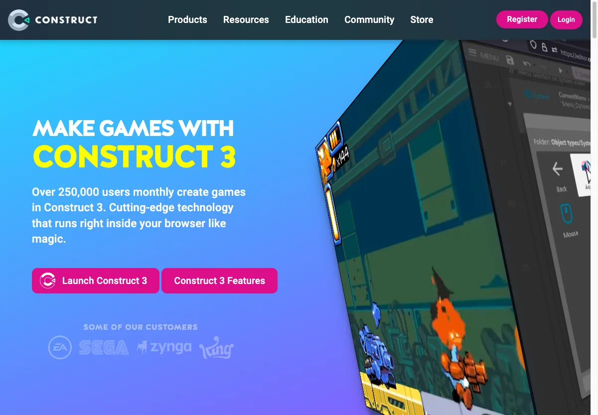 construct 3 halaman resmi construct.net game engine