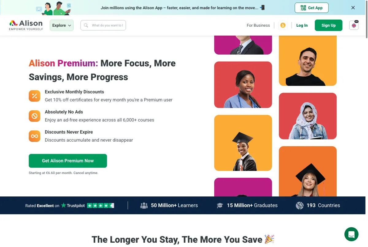 Harga Alison Premium dan diskon sertifikat di halaman resmi per Juli 2026