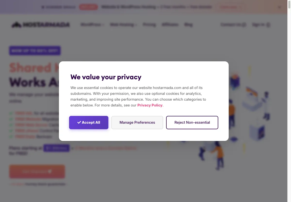 Paket shared hosting HostArmada beserta spesifikasi dan harganya