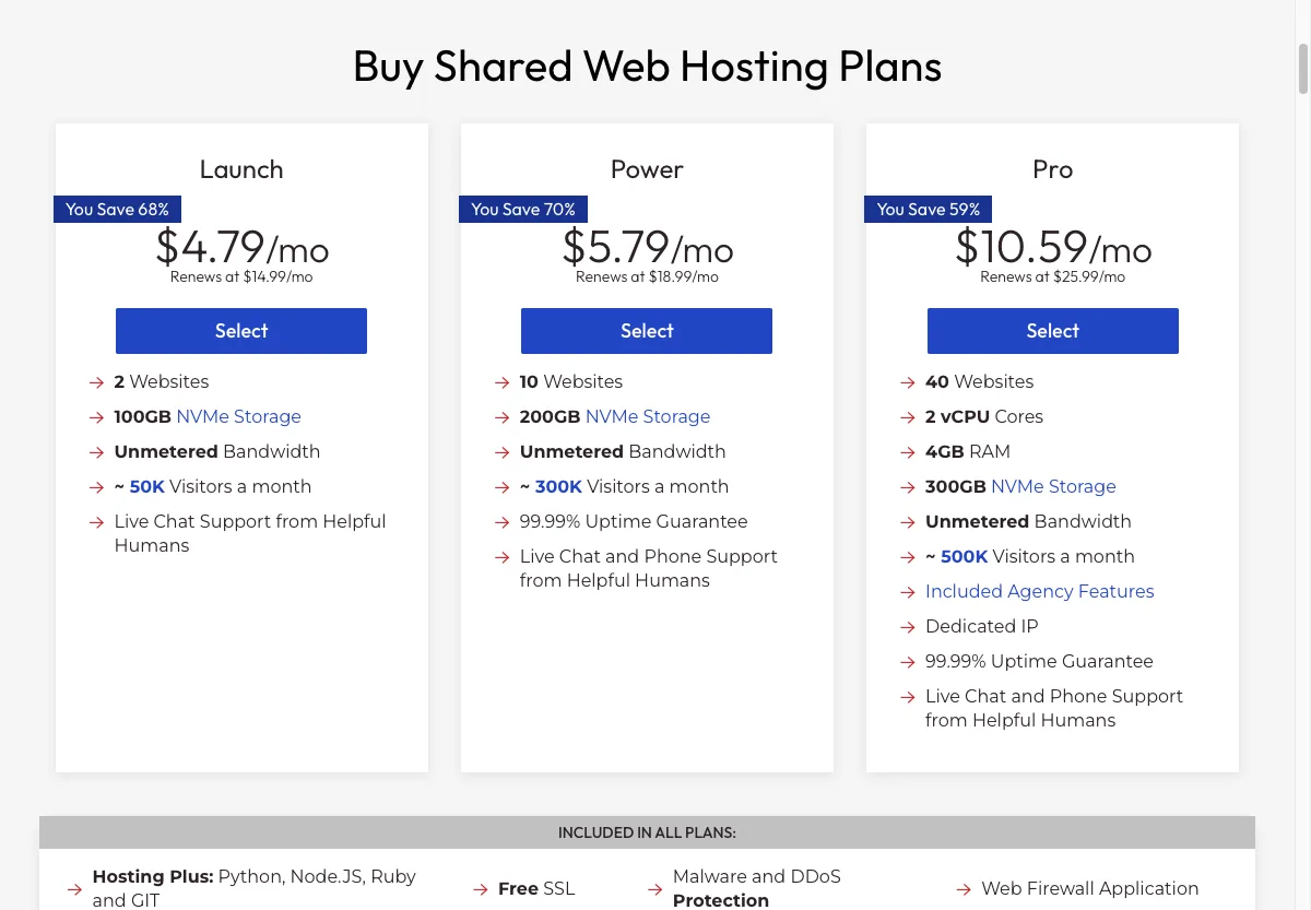 Harga shared hosting InMotion Launch Power Pro per Juli 2026