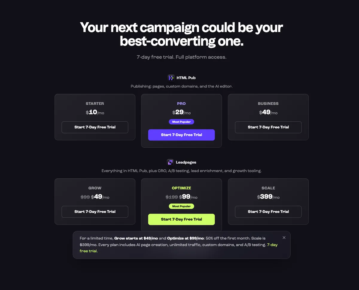 harga paket leadpages