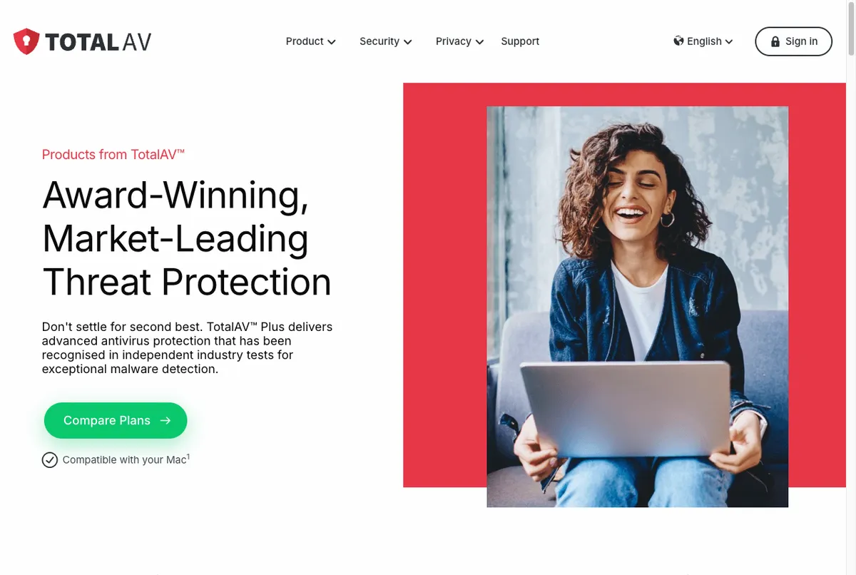 Halaman harga resmi TotalAV paket Antivirus Plus, Internet Security, dan Total Security