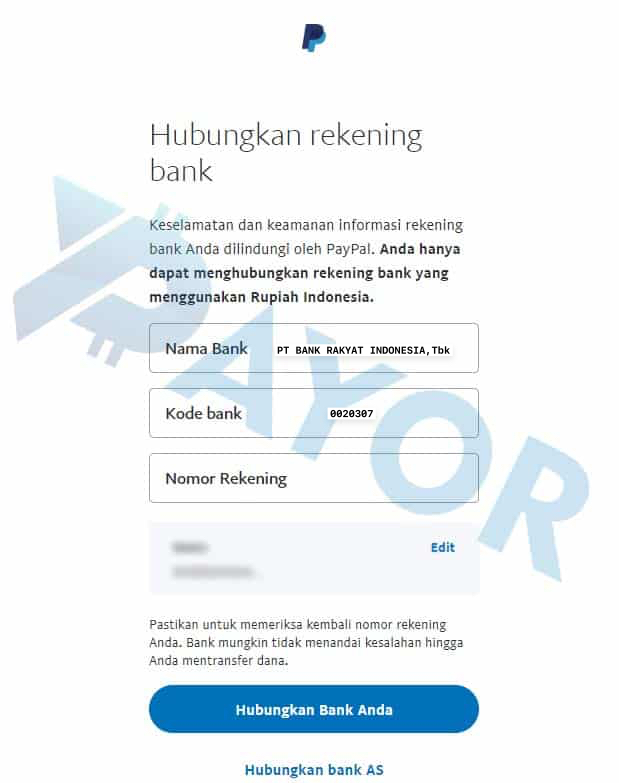 kode bank bri untuk withdraw paypal 0020307