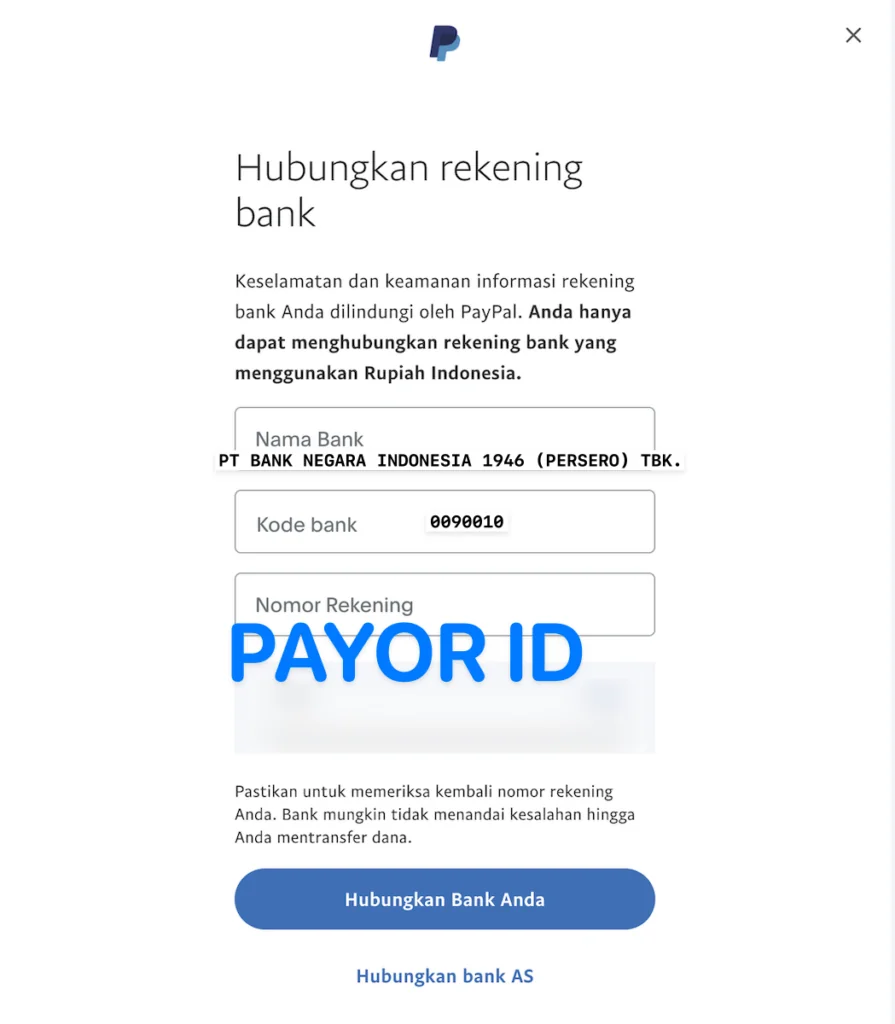 kode bni withdraw paypal 0090010