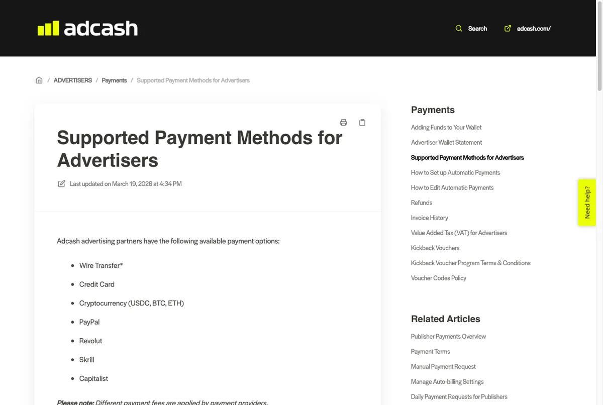 metode pembayaran adcash paypal kartu kredit