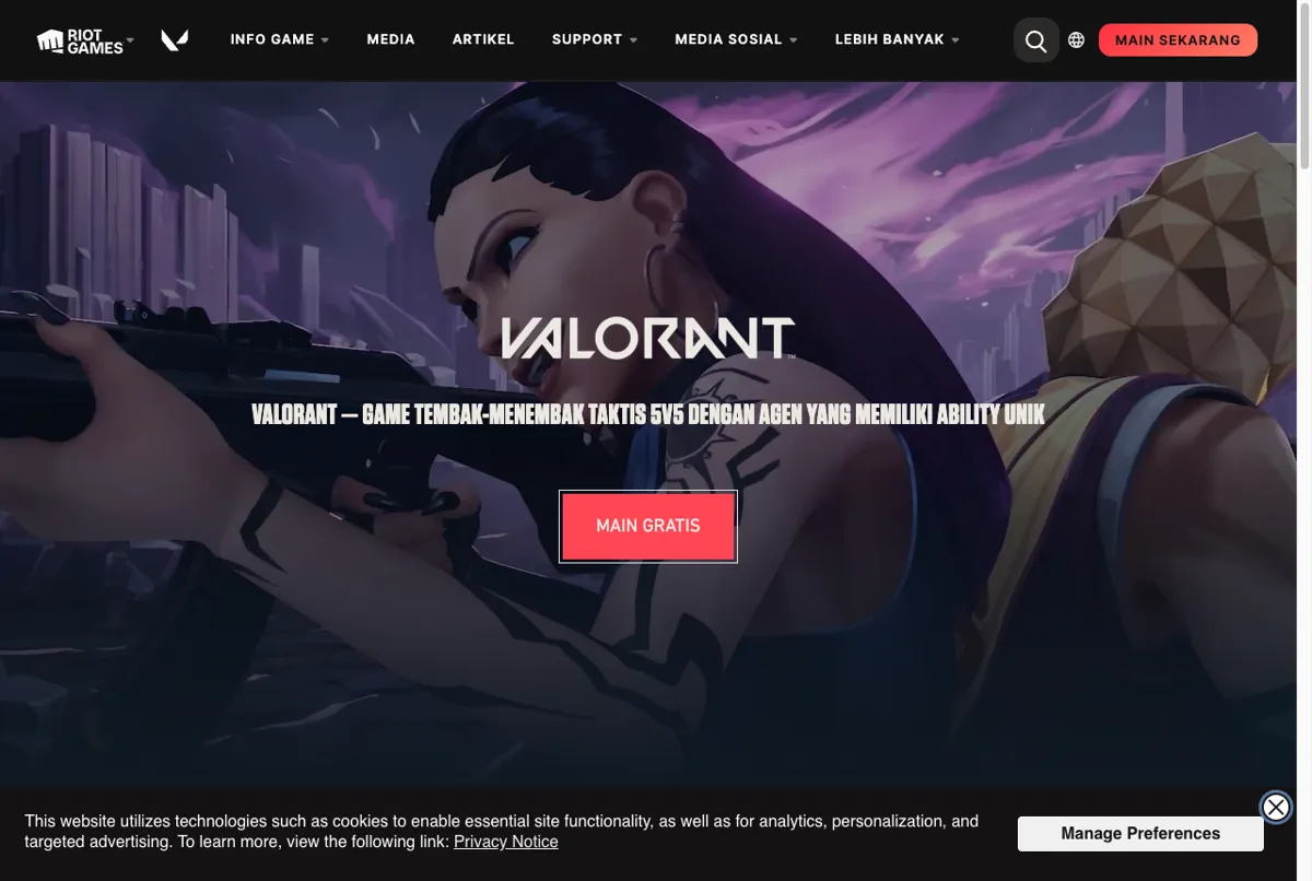 Situs resmi VALORANT untuk top up Valorant Point