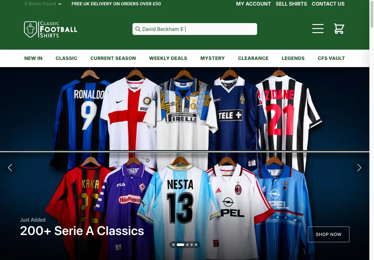beli jersey original dari store luar negeri Classic Football Shirts