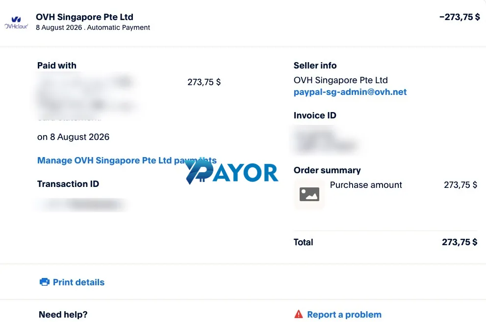 resi pembayaran ovhcloud via paypal ke OVH Singapore Pte Ltd
